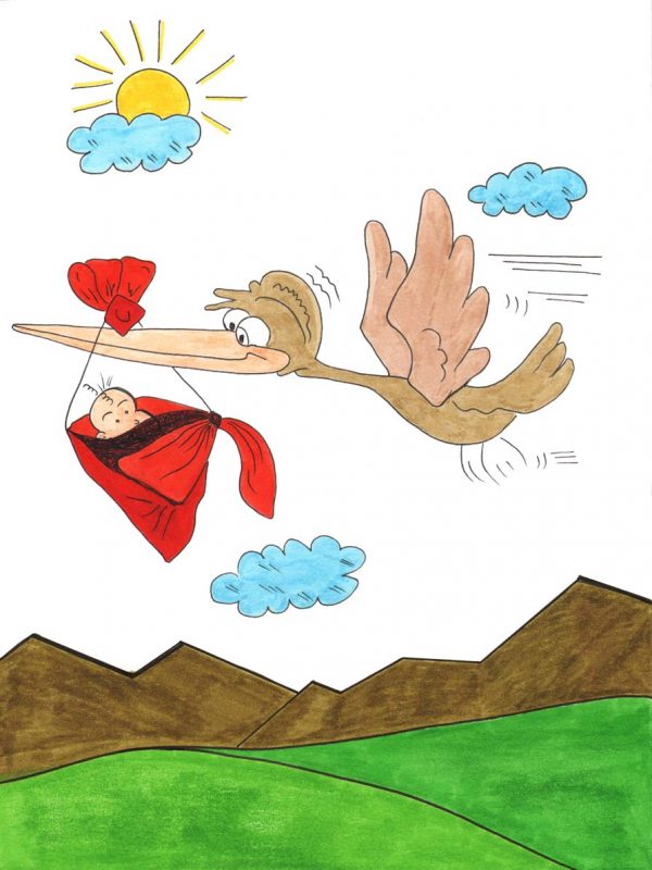 grace absi drawing - stork